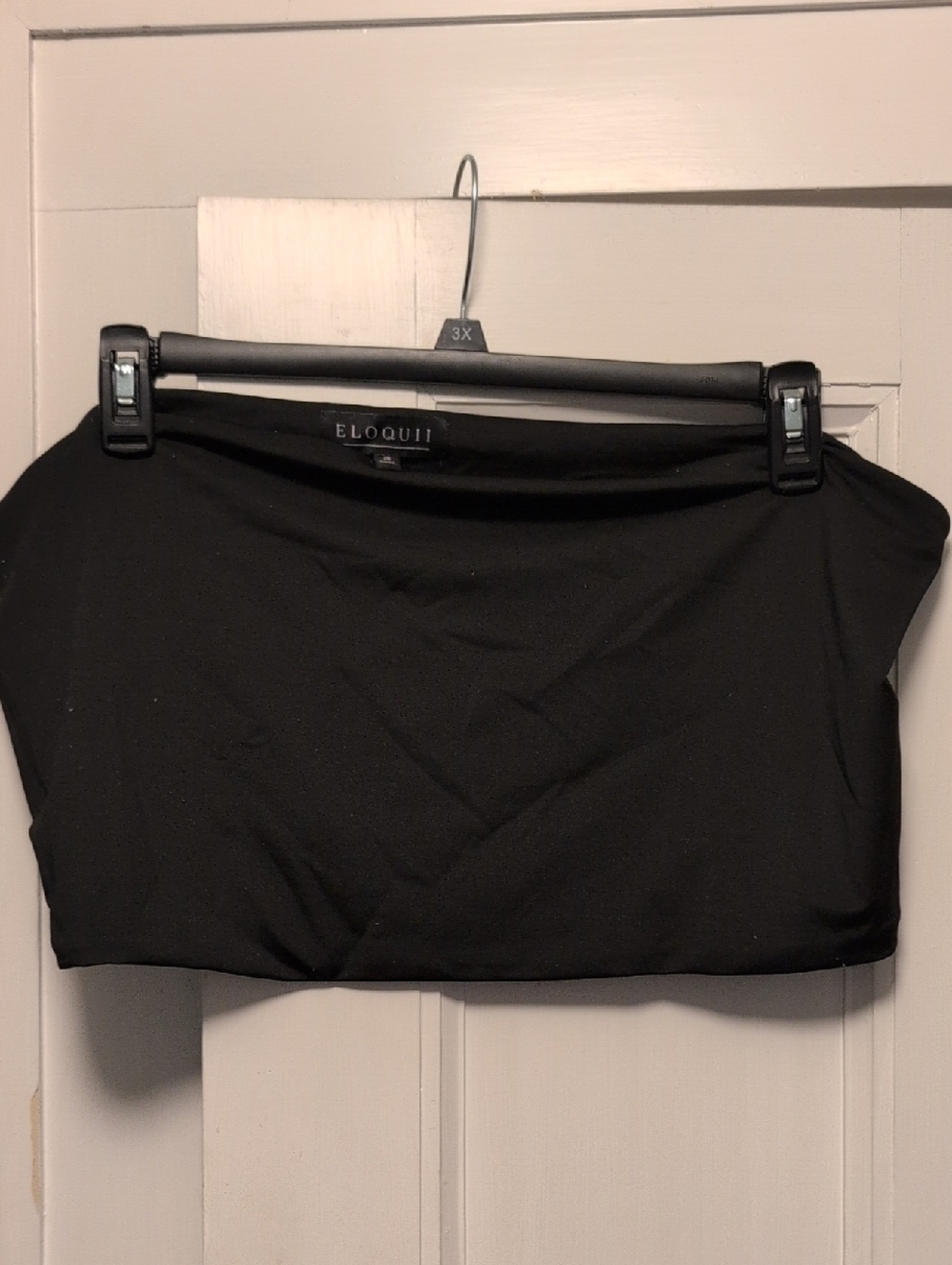 Eloquii Size 26 Black Stretch Strapless Bandeau Crop Top